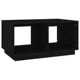ZNTS Coffee Table Black 80x50x40 cm Solid Wood Pine 814438