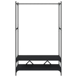 Clothes Rack with Shelves Black Engineered Wood 834200