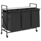 Laundry Basket 3 Compartments with Wheels Grey Sonoma 859093