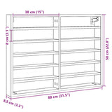 ZNTS Vitrine Cabinet Sonoma Oak 80x8.5x58 cm Engineered Wood 847956