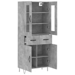 Highboard Concrete Grey 69.5x34x180 cm Engineered Wood 3198565