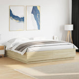 Bed Frame without Mattress Sonoma Oak 200x200 cm 3209676