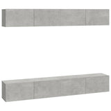 Wall TV Cabinets 4 pcs Concrete Grey 100x30x30 cm 3114193