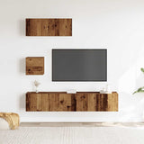 4 Piece TV Cabinet Set Wall-mounted Old Wood Engineered Wood 3329219