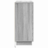 LED Sideboard Grey Sonoma 90 x 32 x 75 cm Engineered Wood 869679