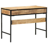 Writing Desk with Shelf Brown 100 x 50 x 75 cm Solid Mango Wood 374086