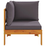 Garden Sofa Corner with Cushions Solid Wood Acacia 367628