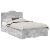Bed Frame Concrete Grey 135 x 190 cm Engineered Wood 3413615
