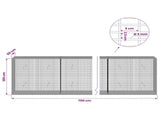 Gabion with 5 mm Wire and 5x2.5 cm Mesh 700x50x100 cm 3463784