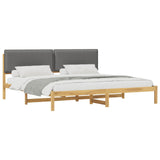 Bed Frame with Upholstered Headboard Whitewash and Light Grey 3405037