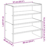 Shoe Racks 2 pcs Stackable Grey Sonoma 60x30x30.5 cm 858868