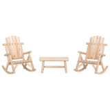 ZNTS 3 Piece Garden Lounge Set Solid Wood Spruce 3185533