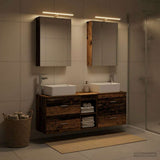 Bathroom Furniture Set 5 pcs Old Wood Engineered Wood and Glass 3406837