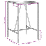 Outdoor Bar Table Grey 70x70x110 cm Poly Rattan 368695
