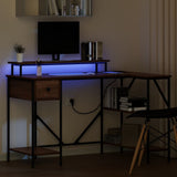 Desk with Drawer Brown Oak 120 x 79 x 86.5 cm Engineered Wood 859404