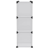 ZNTS Storage Cube Organiser with 9 Cubes and Doors Transparent PP 340557