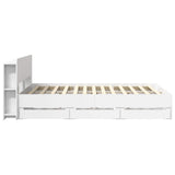 Bed Frame with Storage White 150 x 200 cm Engineered Wood 3433972