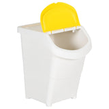 Stackable Waste Bins with Lids 3 pcs White PP 120 L 364070