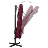 Cantilever Garden Parasol with Double Top 300x300 cm Bordeaux Red 312380