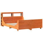 ZNTS Bed Frame without Mattress Wax Brown 140x200 cm Solid Wood Pine 3306461