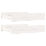 Bed Drawers 2 pcs White Solid Wood Pine 814975