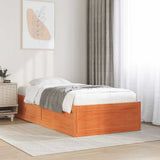 Bed Frame without Mattress Wax Brown 90x190 cm Single Solid Wood Pine 846845