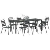 Garden Dining Set 9 pcs Anthracite Powder-Coated Steel 3379302