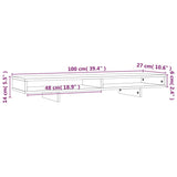 Monitor Stand 100x27x14 cm Solid Wood Pine 814004