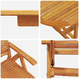 Garden Dining Set Folding 9 pcs Brown Solid Acacia Wood 3375723