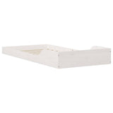 Bed Frame White 90 x 200 cm Solid Pine Wood 873332