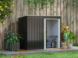 5 x 3ft Garden Storage Shed with Sliding Door and Sloped Roof Outdoor Equipment Tool, Black T3398P314704