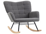 Berber Fleece Nursery Glider Rocker for Nursing, Wingback Rocking Chair for Living Room, Dark Grey T3398P344512