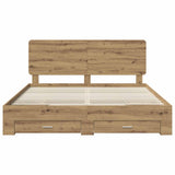 Bed Frame with Drawer Artisan Oak 180 x 200 cm Engineered Wood 3412757