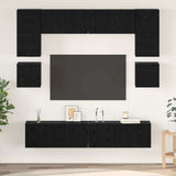 TV Cabinet Set 8 pcs Black Oak Engineered Wood 3393334
