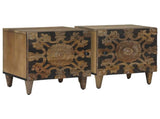 Bedside Cabinet 2 pcs Brown 40 x 33.5 x 46 cm Solid Mango Wood 4018329