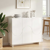 Sideboard High Gloss White 85.5 x 31 x 75 cm Engineered Wood 8011544