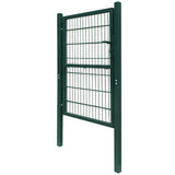 Fence Gate Steel 100x200 cm Green 142029