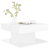 ZNTS Coffee Table High Gloss White 57x57x30 cm Engineered Wood 808374