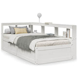 Bookcase Bed without Mattress White 90x190cm Solid Wood Pine 3324482
