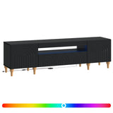 LED TV Cabinet Black Engineered Wood 896246