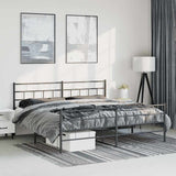 Metal Bed Frame without Mattress with Footboard Black 183x213cm 355682