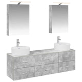 Bathroom Furniture Set 5 pcs Concrete Grey 3406874
