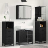 Bathroom Furniture Set 4 pcs Black Oak Engineered Wood 3402331
