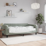 Daybed with Mattress Light Grey 90x190 cm Velvet 3197151