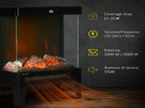 180&deg Charming Electric Fireplace Heater, Quiet Freestanding Stove with LED Flame Effect, T3398P422924
