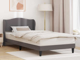 Bed Frame with Headboard Grey 90 x 190 cm Faux Leather 42027867