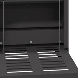 Chicken Treadle Feeder Black 25 x 42 x 40 cm Cold-Rolled Steel 874687