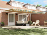 Retractable Awning Green and Yellow 450 x 350 x 165 cm 3331177