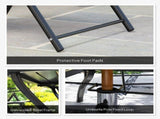 Seven-Piece Steel Outdoor Dining Set, with Parasol Hole - Grey T3398P315934
