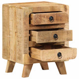 ZNTS Bedside Cabinet 2 pcs 37x32x50 cm Solid Wood Rough Mango 4104516